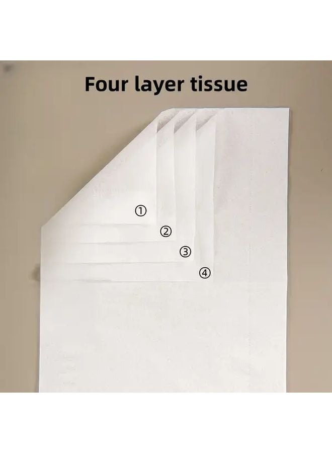 6 علب مناديل إضافية كبيرة الحجم 4 طبقات سميكة قوية عالية الامتصاص ورق وجه ناعم - Image 3